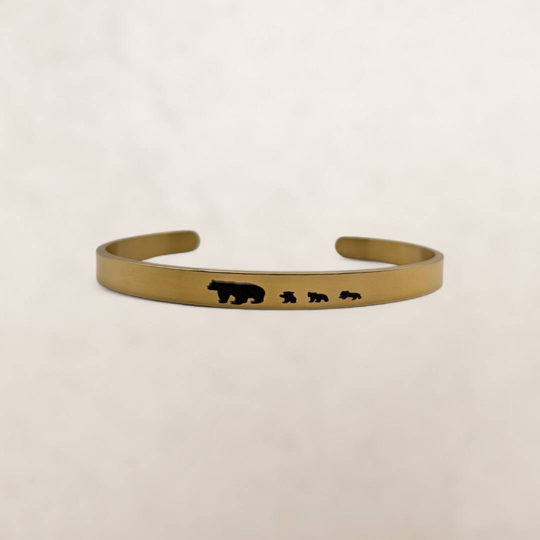 Gold Plated Bear Cuff Bracelet