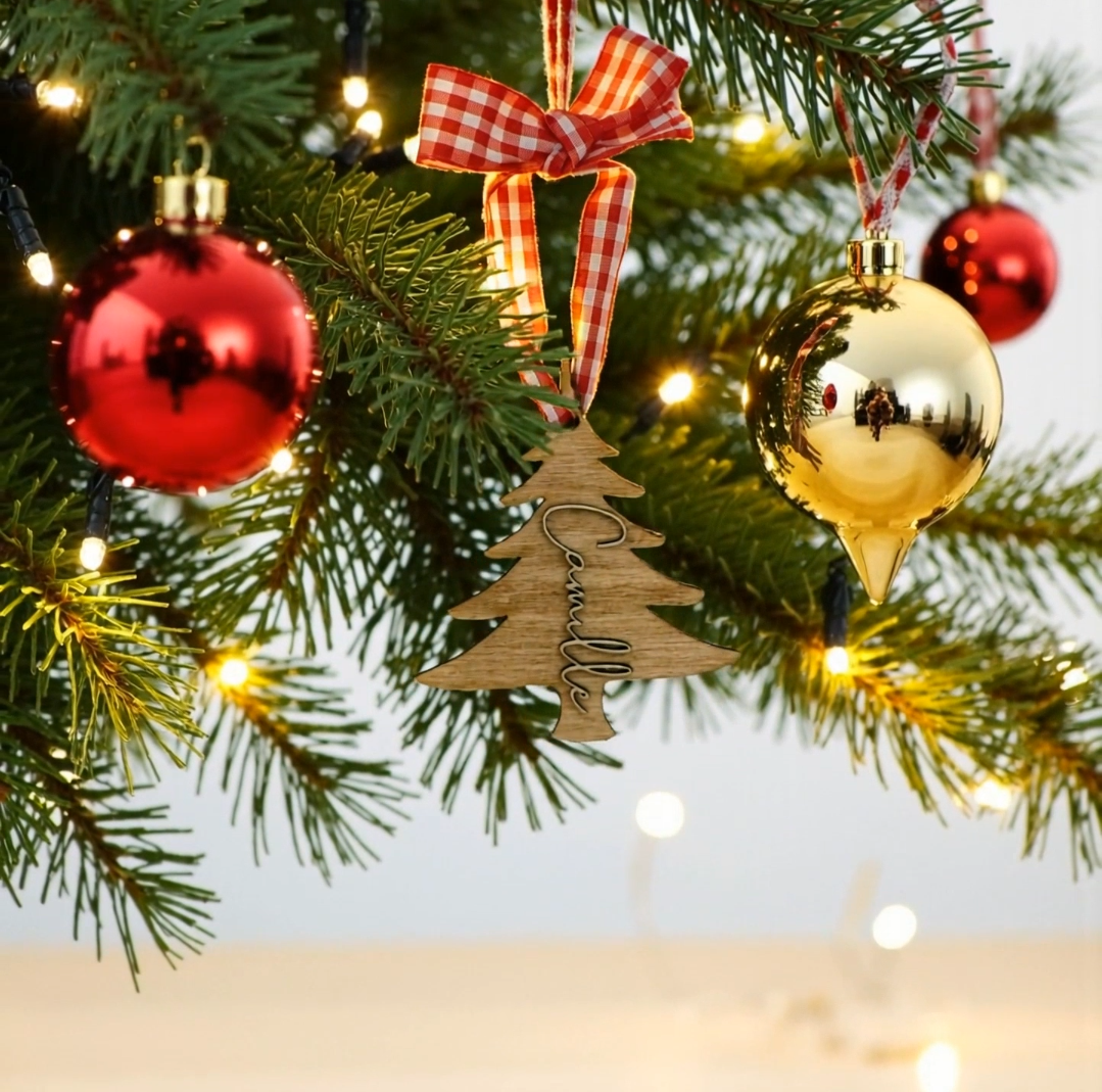 Personalized Wooden Christmas Tree Ornament