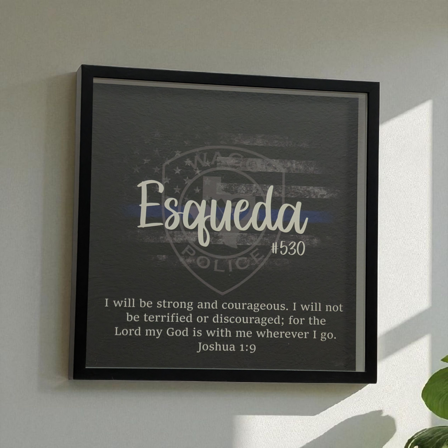 12x12 Custom Police Officer Shadow Box with Bible Verse