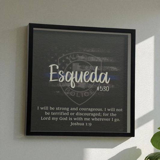 12x12 Custom Police Officer Shadow Box with Bible Verse