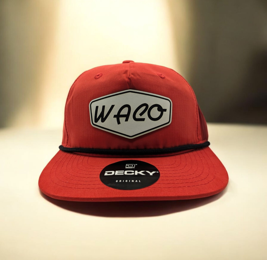 Red Waco Flat Bill Snapback