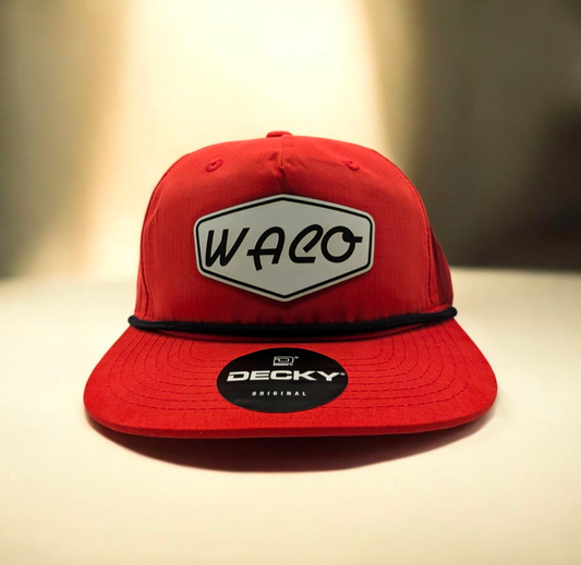 Red Waco Flat Bill Snapback