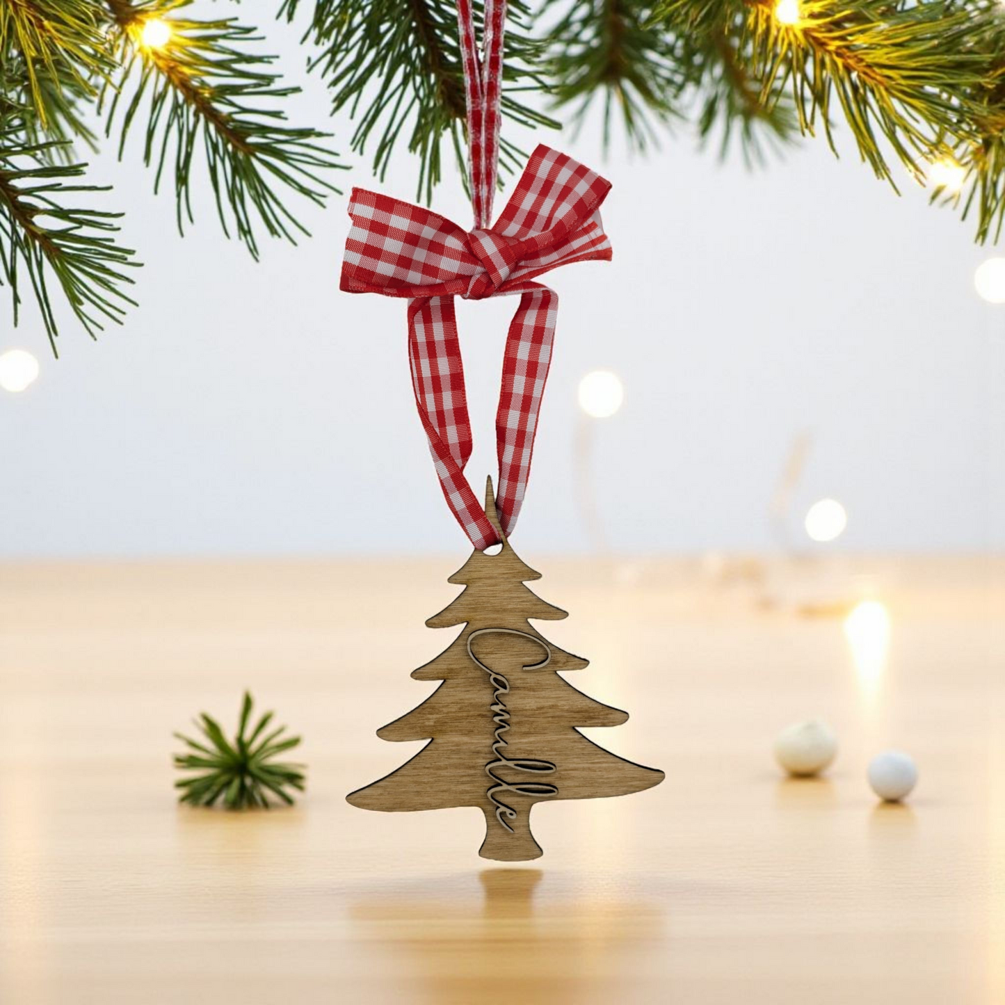 Personalized Wooden Christmas Tree Ornament