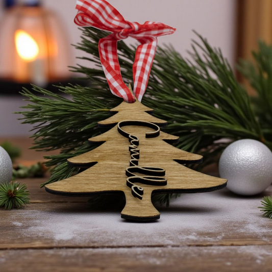 Personalized Wooden Christmas Tree Ornament